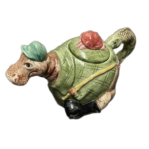 Vintage RARE 2003 Omnibus Fitz and Floyd Teapot Camel / Fishing Buddies & Gear